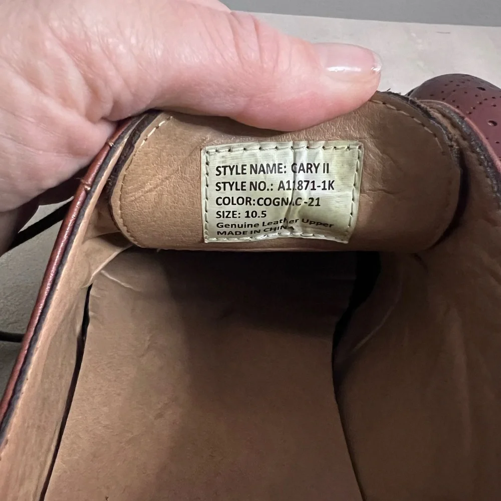🤎✨ La Milano Gary II Cognac Leather Wingtip Oxfords Size 10.5 ✨🤎